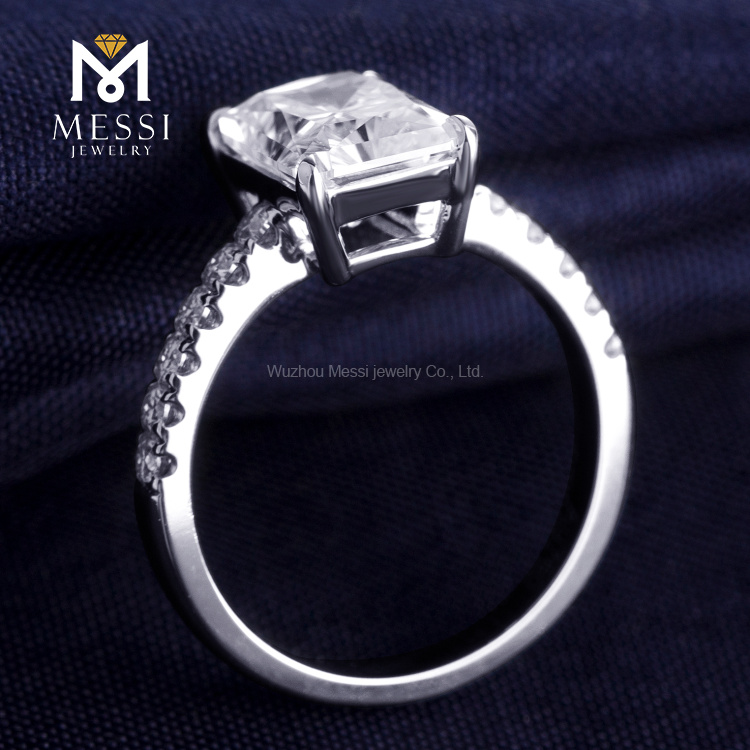 Barang Kemas Messi - MS-239 Barang Kemas Messi harga borong emas putih 18k 3 karat DEF VVS cincin pertunangan wanita moissanite berseri Cincin 12