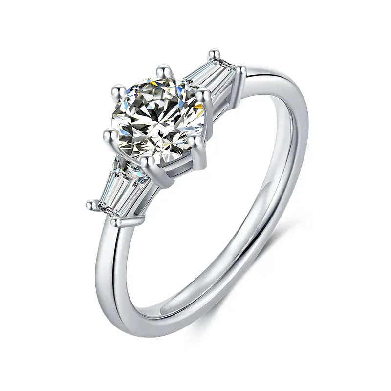 M34A Classic Bulgari 1ct Moissanite Gold Plodato 925 Anello solitario in argento sterling 1