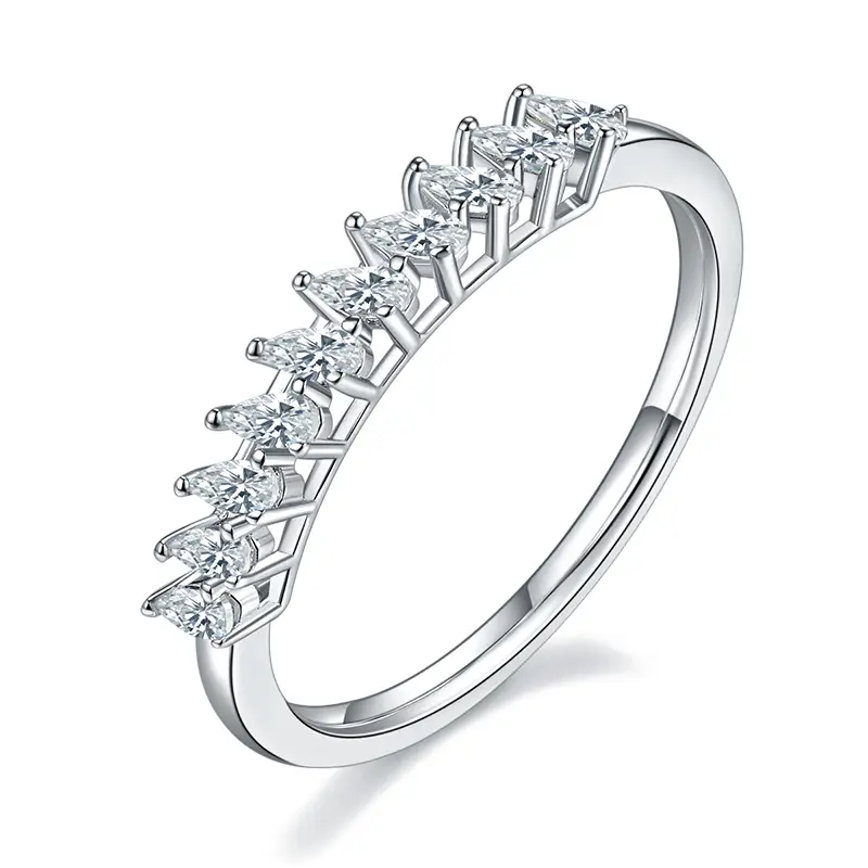 Anello di fila a forma di pera M92G MOISSanite oro 325 anello solitario in argento sterling 1