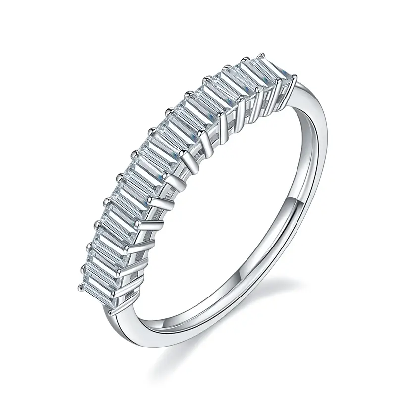 Sterling Silver Moissanite Rings with GRA Certificate 4