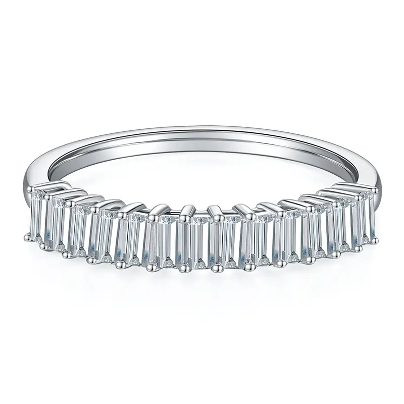 Sterling Silver Moissanite Rings with GRA Certificate 2