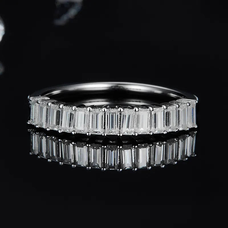 Sterling Silver Moissanite Rings with GRA Certificate 5