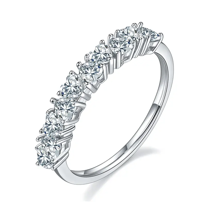Anello Pai a forma di cuore M92C Moissanite oro placcato 925 anello solitario in argento sterling 1