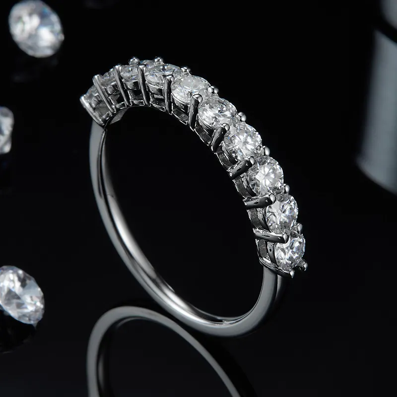 Moissanite GRA Certified Silver Wedding Rings 6
