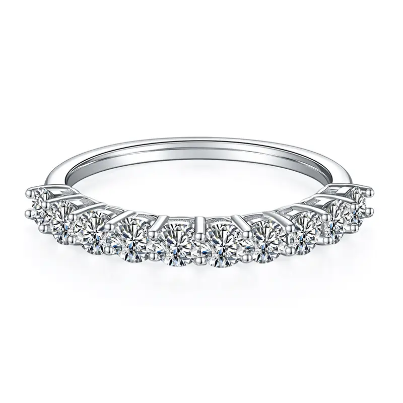 Moissanite GRA Certified Silver Wedding Rings 2