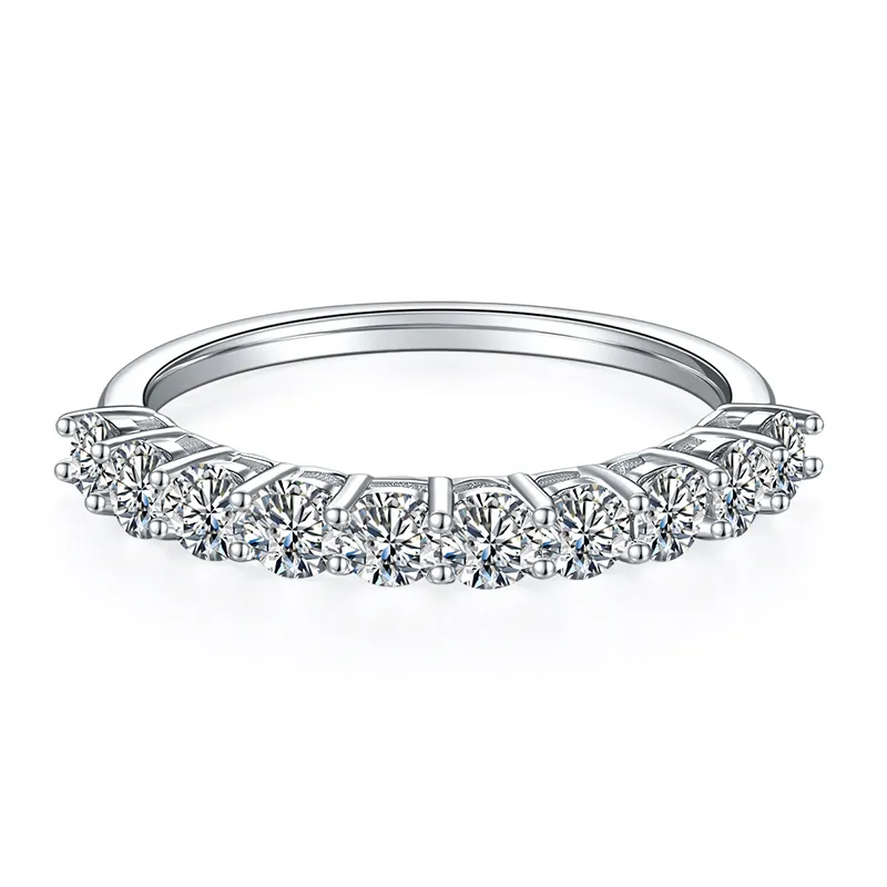 Moissanite GRA Certified Silver Wedding Rings 2