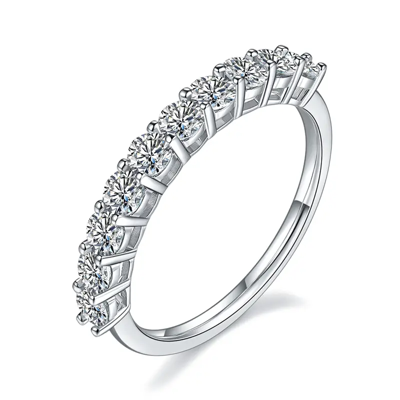 Anello di fila rotonda M92A Ring da solitaire in argento Sterling Gold. 1