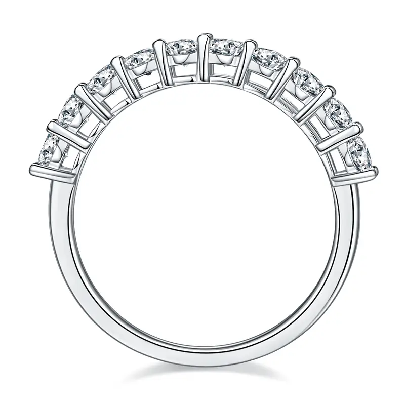 Moissanite GRA Certified Silver Wedding Rings 3