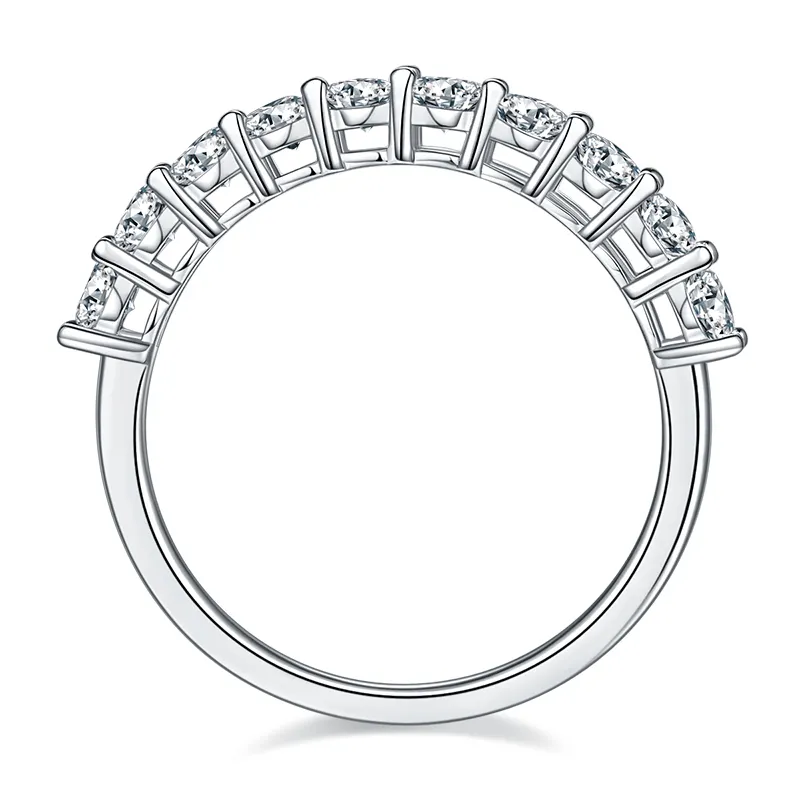 Moissanite GRA Certified Silver Wedding Rings 3