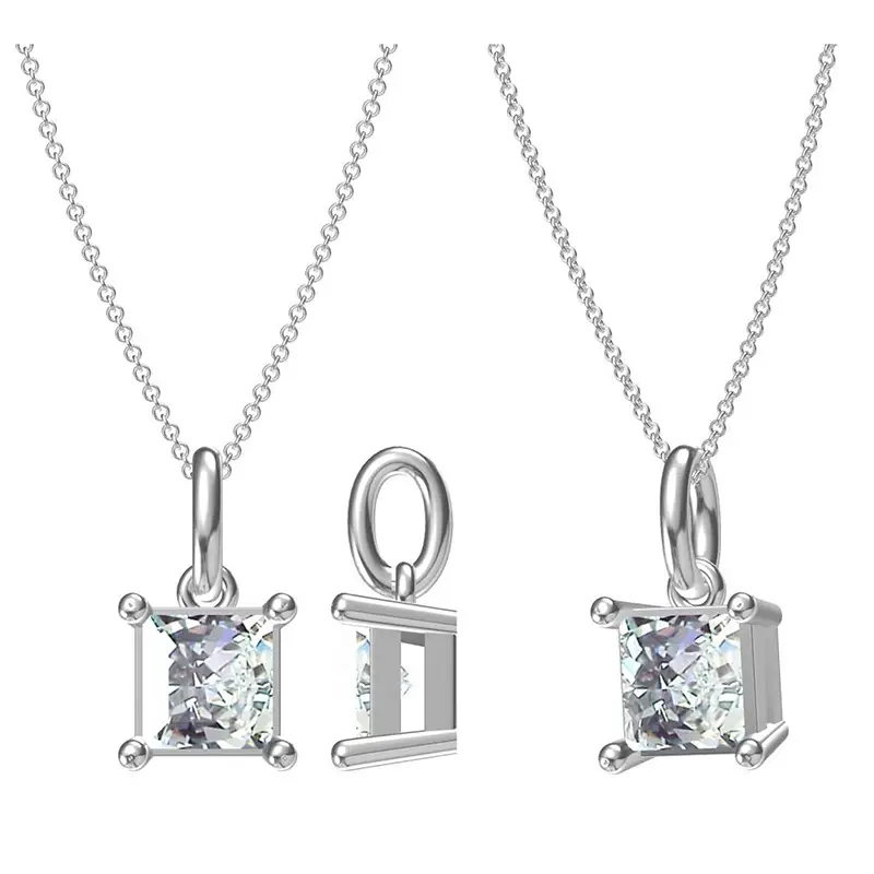 Moissanite Silver Pendant with GRA Certificate 2