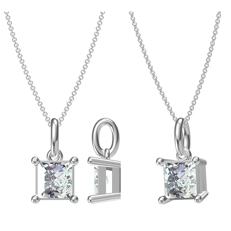 Moissanite Silver Pendant with GRA Certificate 2