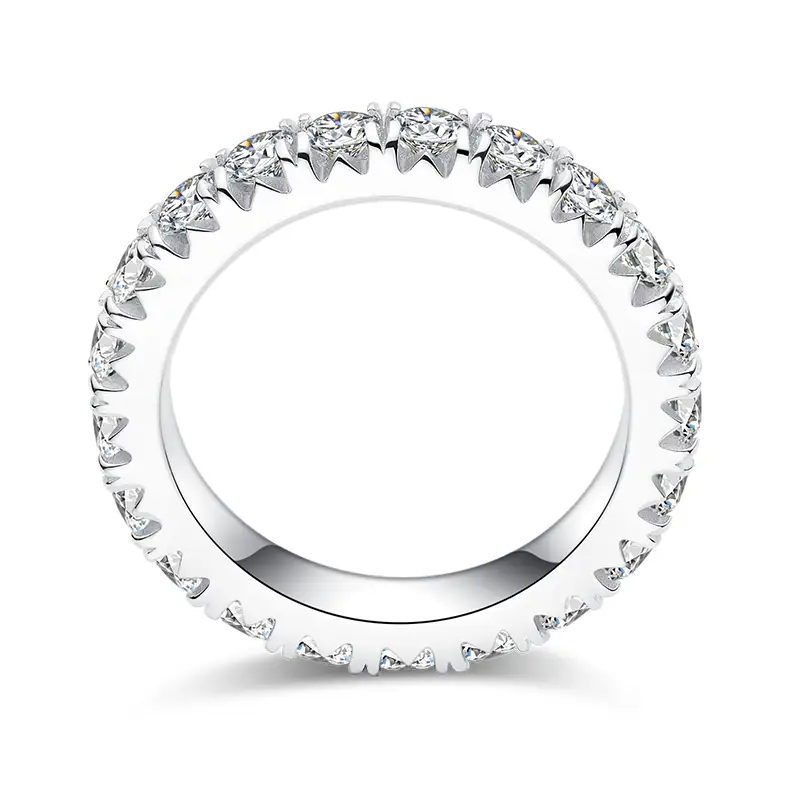 Moissanite Sterling Silver Rings with GRA Certificate1 2
