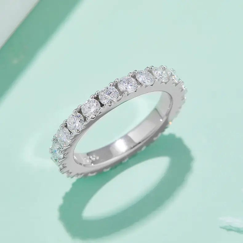 Moissanite Sterling Silver Rings with GRA Certificate1 3