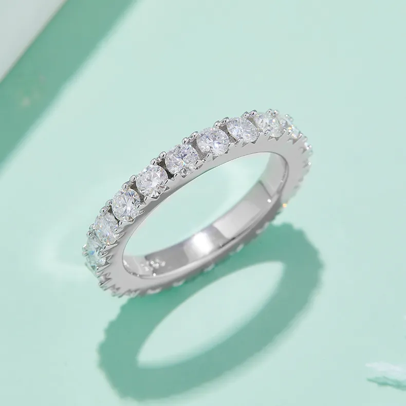 Anelli in argento sterling moissanite con certificato GRA1 3