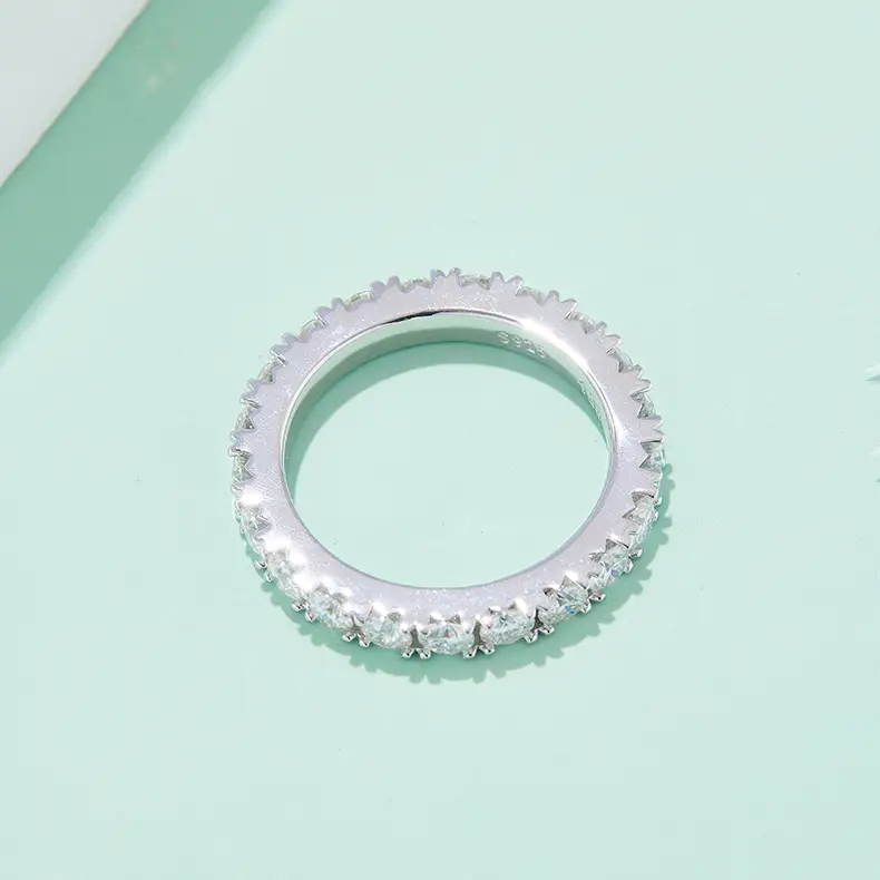 Moissanite Sterling Silver Rings with GRA Certificate1 4