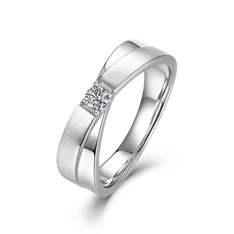 Anello di fila di parole x m39b maschio 1ct moissanite oro placcato 925 anello solitario in argento sterling 1