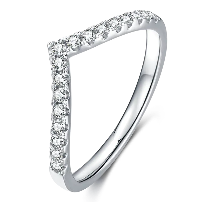 Anello di forma a forma di lettera M38A V 1CT MOISSANITE PLATTATO 925 anello solitario in argento sterling 1