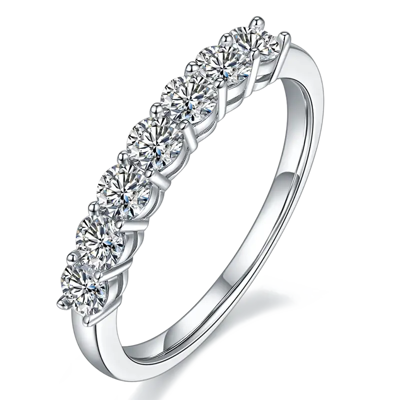 Anello PAI a sette stelle M37B 1ct 1ct anello solitario in argento sterling in oro moissanite 1