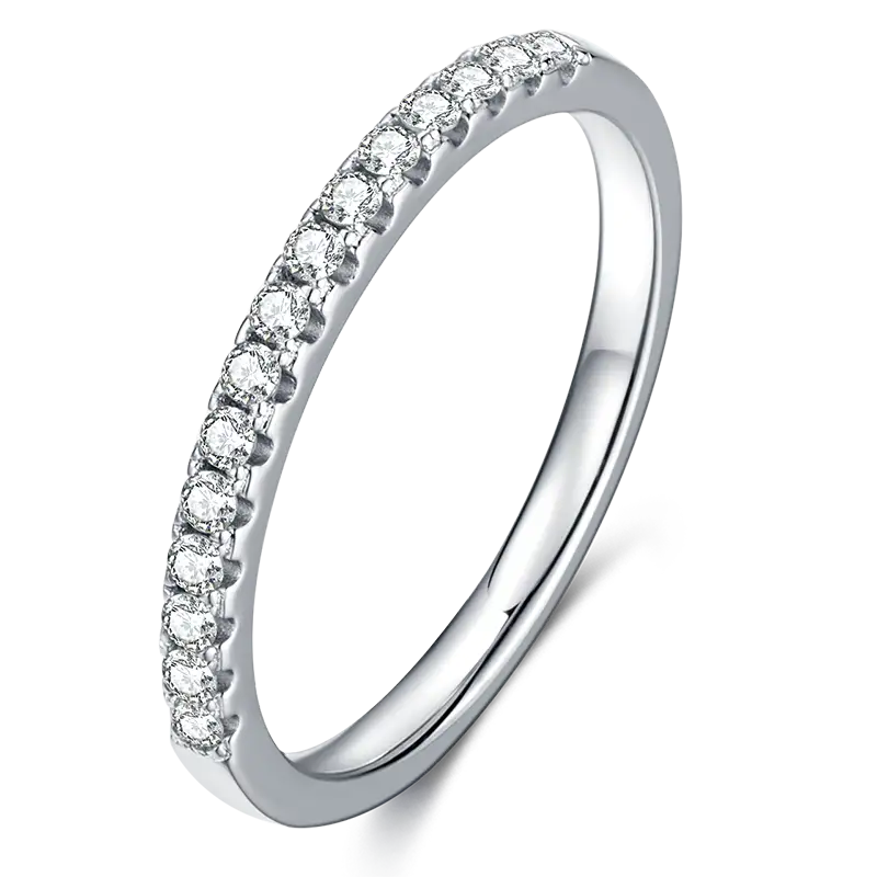 M37A Anello di riga di una parola 1ct 1ct anello solitario in argento sterling in oro moissanite 1
