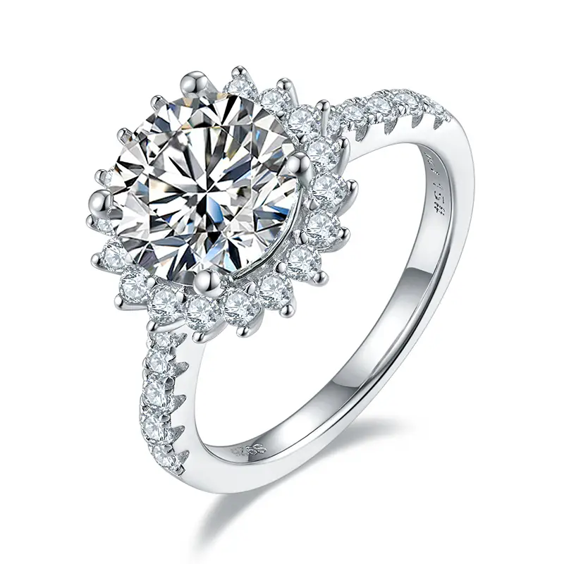 M45E Sunflower 3.0 Carats Anello solitario Sterling Sterling Gold Oro 1