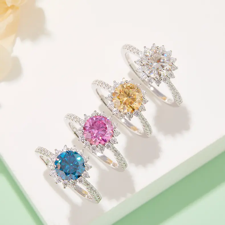925 Moissanite Ring with GRA Certificate - Wholesale Available 5
