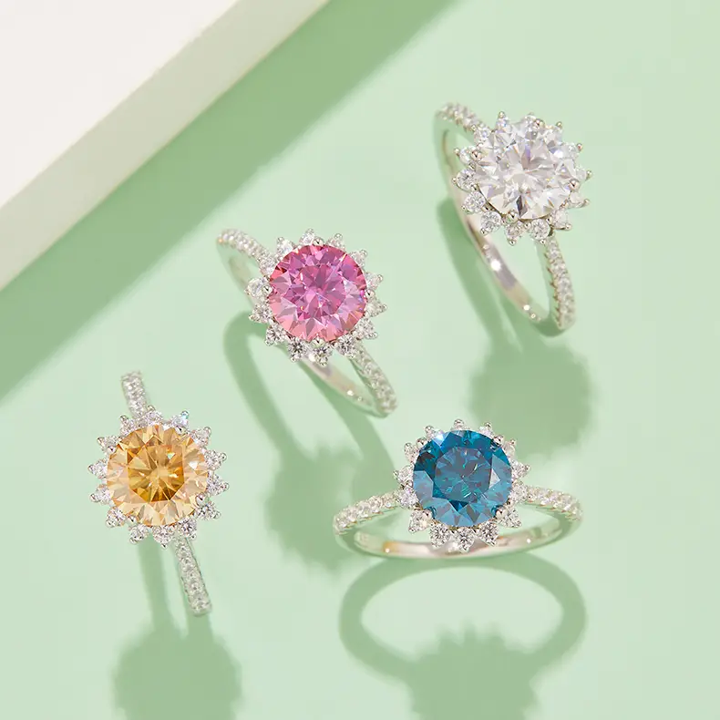 925 Moissanite Ring with GRA Certificate - Wholesale Available 6