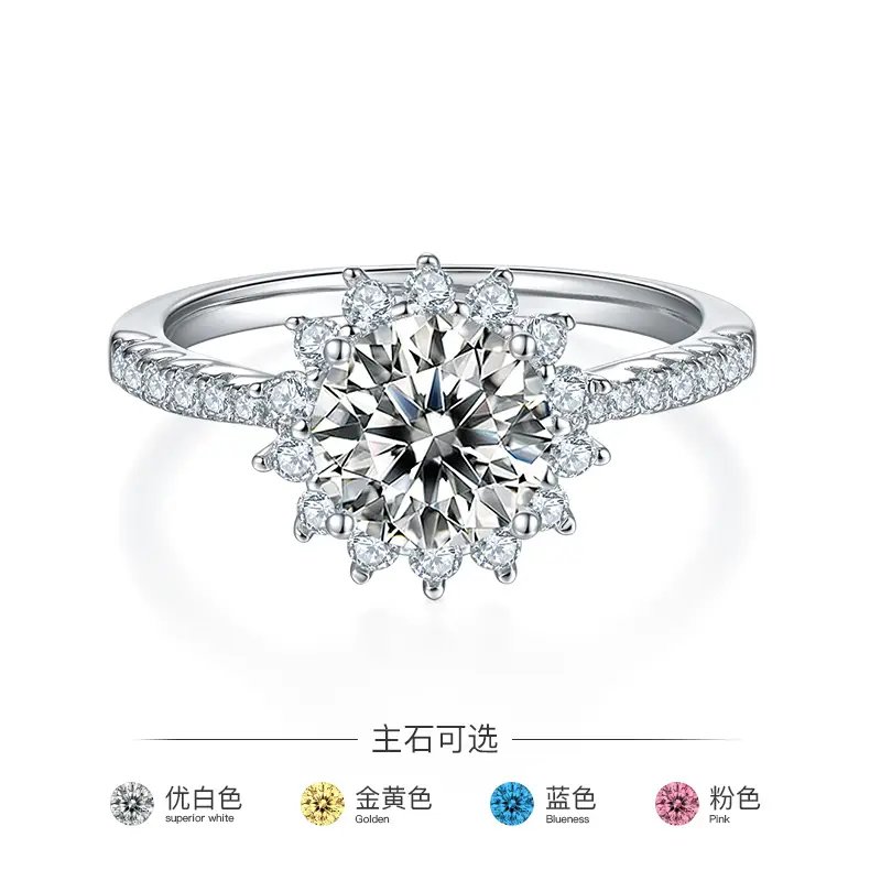 925 Moissanite Ring with GRA Certificate - Wholesale Available 4