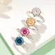 Sterling Silver Moissanite Engagement Rings with GRA Certificate 5
