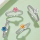 Silver Moissanite -förlovningsringar med GRA -certifikat 6