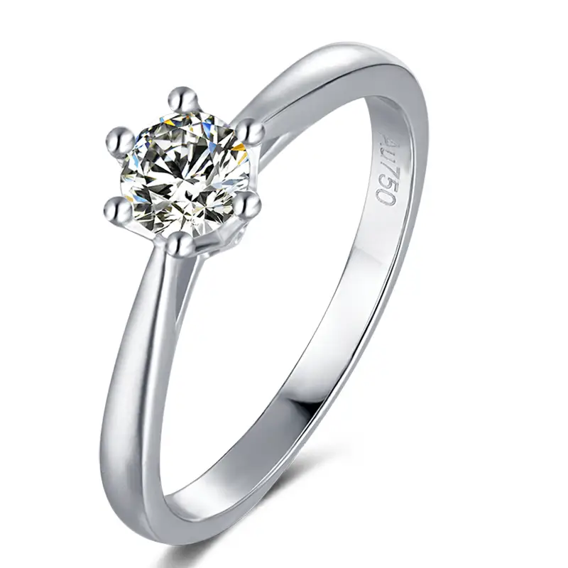 M22B Royal Crown1ct Moissanite Gold Plaked 925 Sterling Silver Solitaire Anello 1