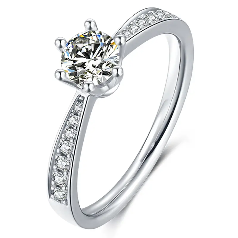 M21B Quick Witted 1ct Moissanite Gold Plassoted 925 Sterling Silver Solitaire Anello 1