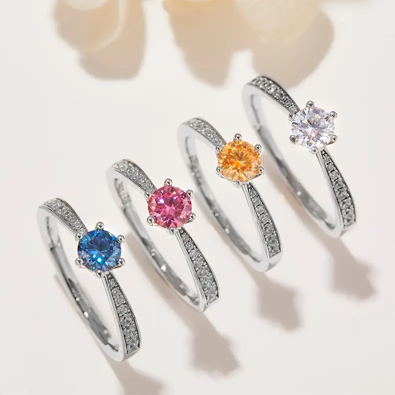 Custom moissanite sterling silver rings wholesale Manufacturer | Messi Jewelry 5