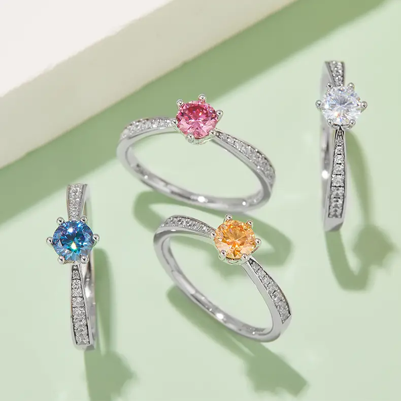 Custom moissanite sterling silver rings wholesale Manufacturer | Messi Jewelry 6