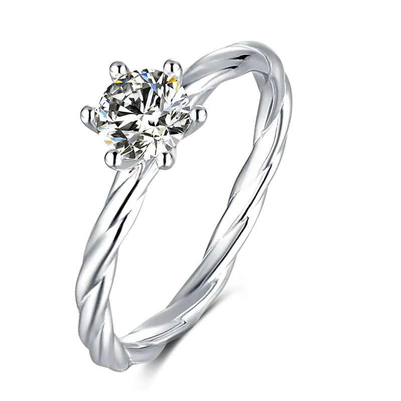 M18B Vine da 1CT Oro Moissanite Plorato 925 Sterling Silver Solitaire Anello 1