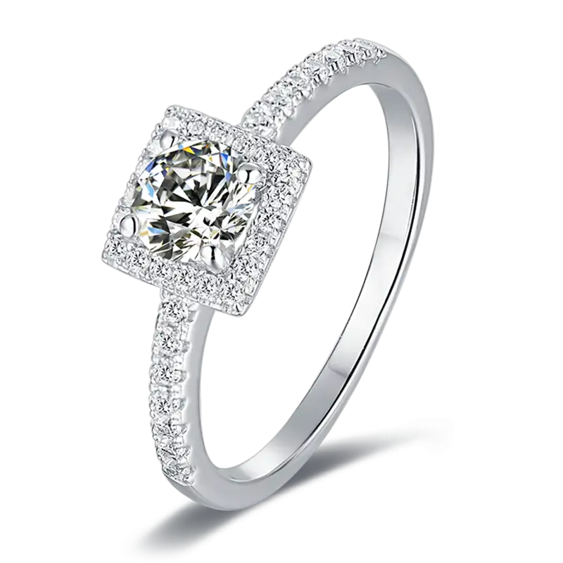 M17B Box 1ct Moissanite Gold Plated 925 Sterling Silver Solitaire Ring 1