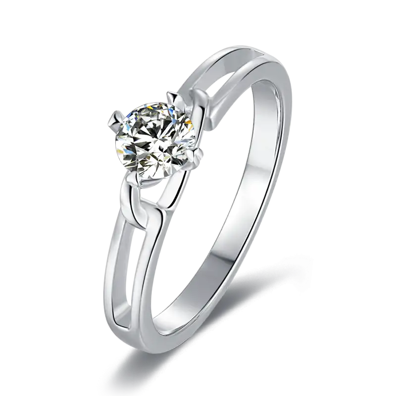 Anello solitario in oro moissanite da 1ct da 3ct 1