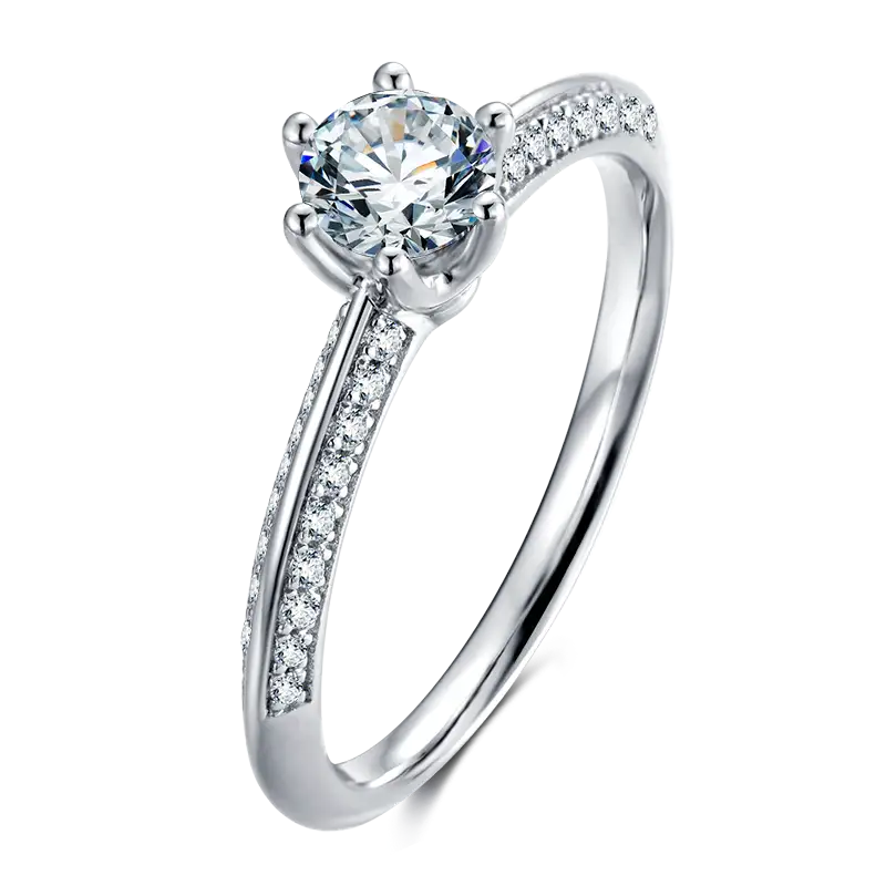 Metà M13B del paese 1ct moissanite oro placcato 925 anello solitario in argento sterling 1