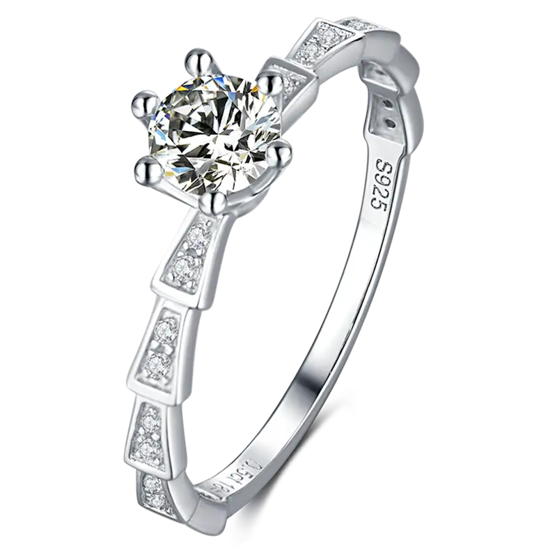 Snake meccanico M12B 1ct 1ct moissanite placcato 925 anello solitario in argento sterling 1