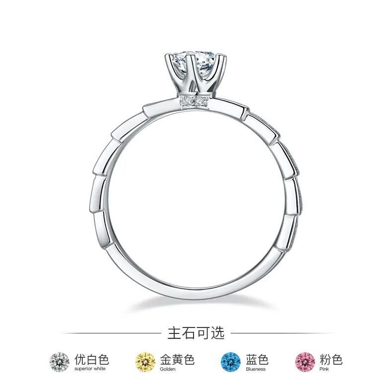 925 Sterling Silver Moissanite Rings with GRA Certificate. 3