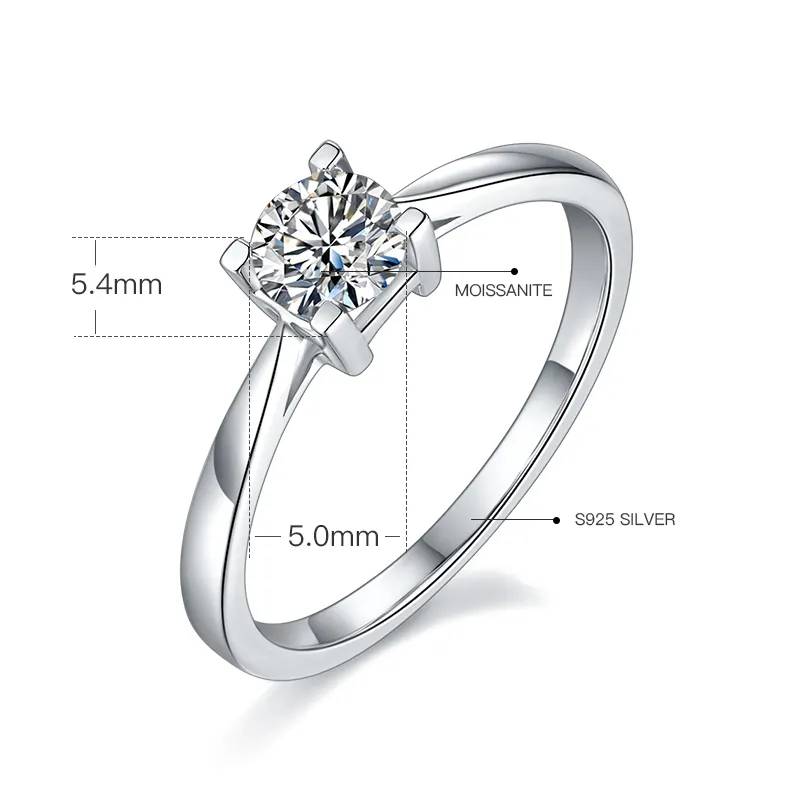 newly 925 sterling silver moissanite rings highly rated | Messi Jewelry 2