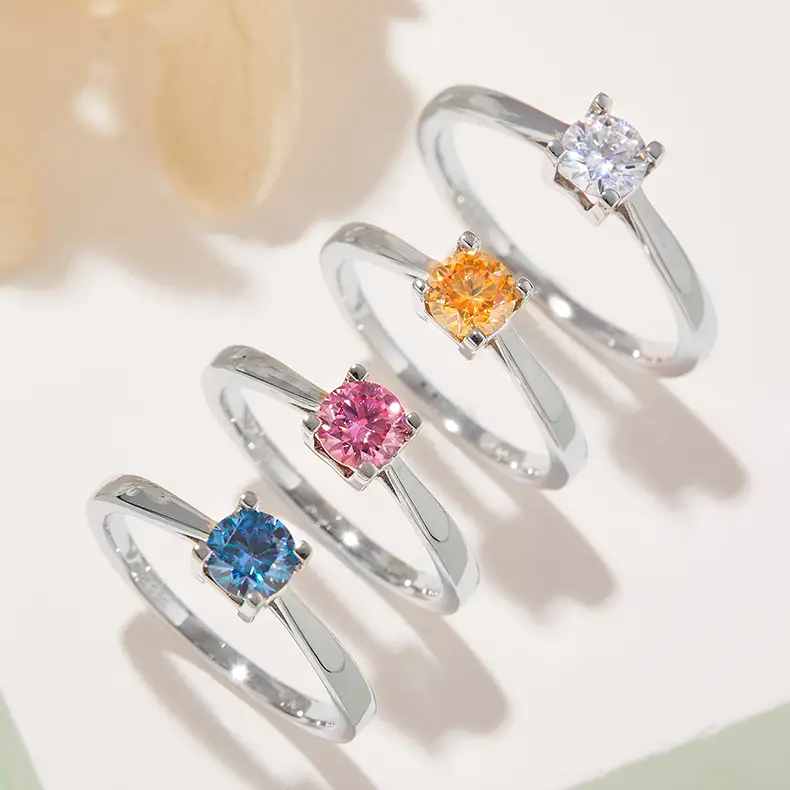 newly 925 sterling silver moissanite rings highly rated | Messi Jewelry 5