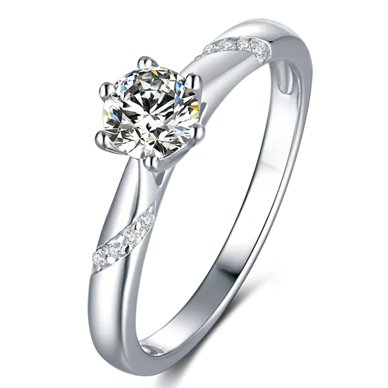 Anello solitario M08B Psychic 1CT in oro moissanite 925 1