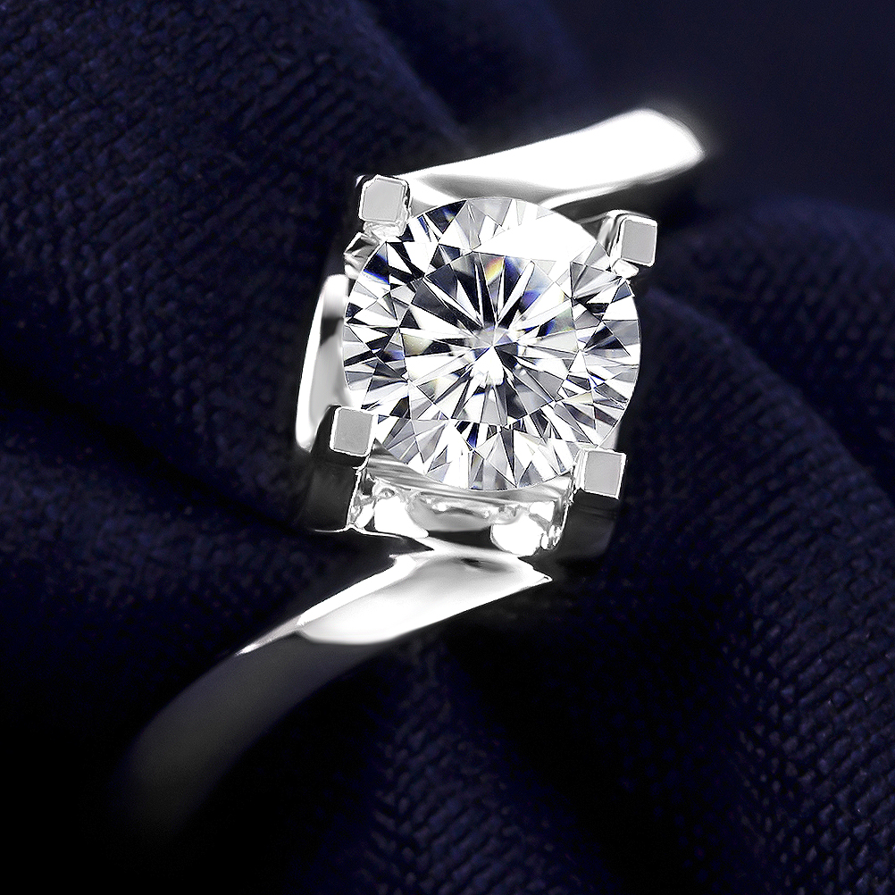 Barang Kemas Messi - Cincin barang kemas Messi14K 18K Emas Putih pesta hadiah wanita Moissanite batu berlian membenamkan cincin fesyen tersuai 10