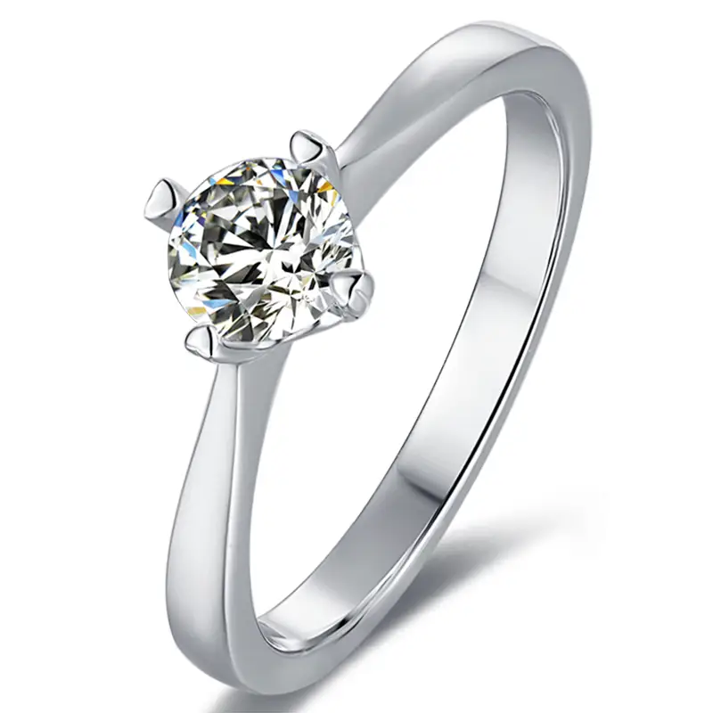 M02E Telestesia 1ct anello solitario in argento sterling oro moissanite. 1