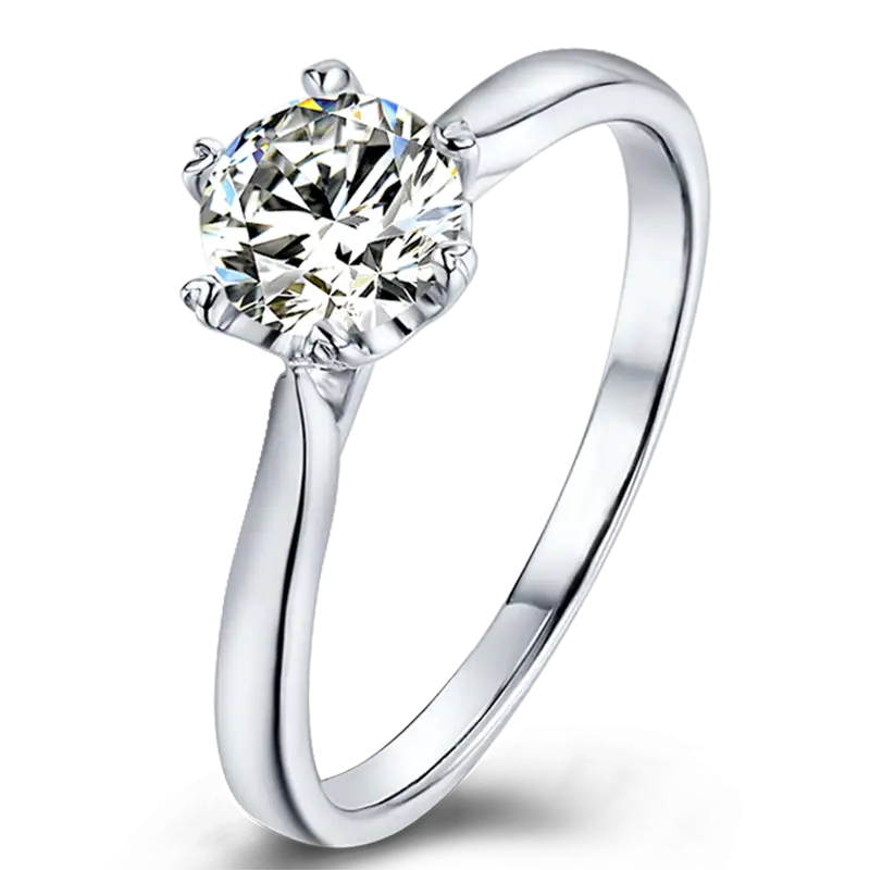 M03D Mezzanino Mezzanino Six Claw 1ct Moissanite Gold Plaked 925 Sterling Silver Solitaire Anello 1
