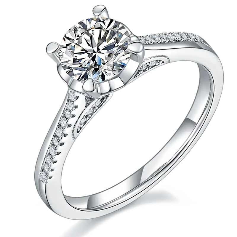 M47A sirened 1ct moissanite oro oro 925 anello solitario in argento sterling 1