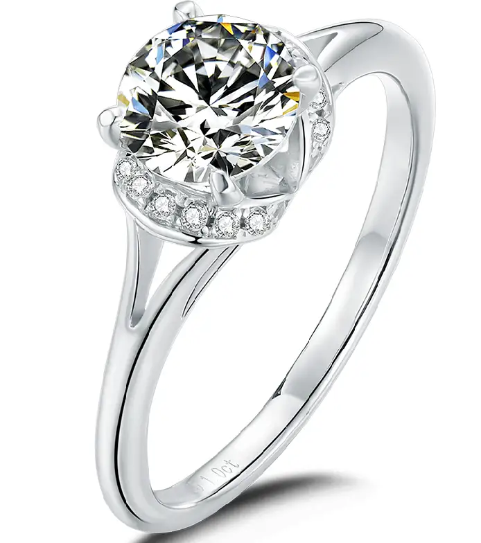 M42A True Love 1ct Moissanite Gold Plaked 925 Sterling Silver Solitaire Anello 1