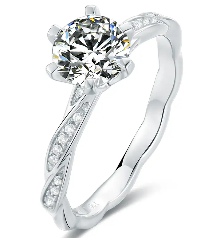 M41A Flex Fingers 1ct Moissanite Gold Plaked 925 Sterling Silver Solitaire Anello 1