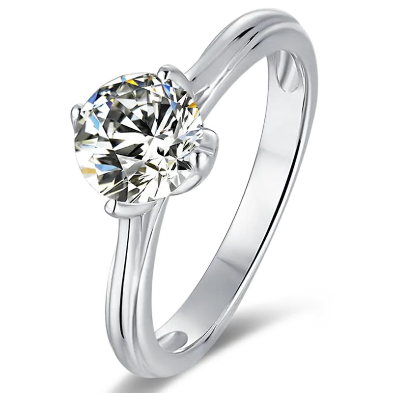 M31A Lotus 1ct Anello solitario in argento sterling in oro moissanite. 1