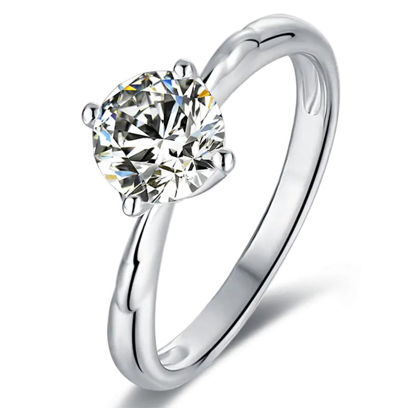 M30A Piccolo mulino a vento 1ct anello solitario in argento sterling in oro moissanite 1